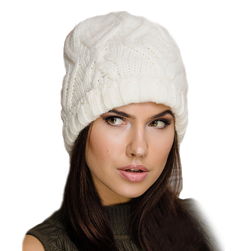 Wholesale Diamond Check Soft Chunky Knitted Hat